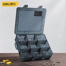 得力18.5*16*4.4cm零件盒9格（黑）（1/12/7...