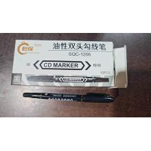 油性双头勾线笔黑色（10个/盒）